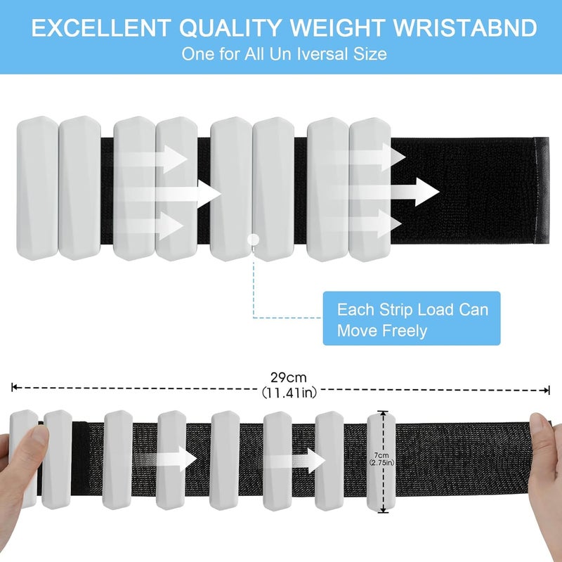 Teikugv Wrist Weights Set of 2, Wearable Arm & Leg Weights for Women & Men, Adjustable Wrist Ankle Weights for Walking, Yoga, Swimming, Gym, 2lb - Image 2